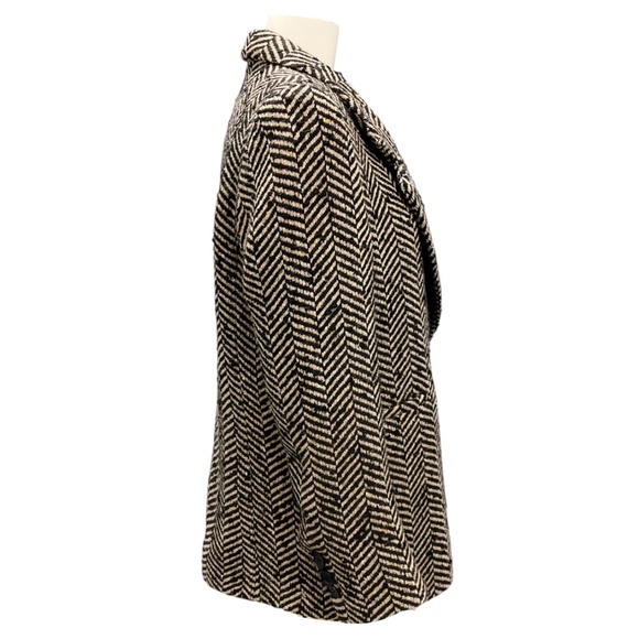 ANINE BING TAN / BLACK DIANA DOUBLE BREASTED HERRINGBONE PATTERN JACKET - Picture 2 of 5